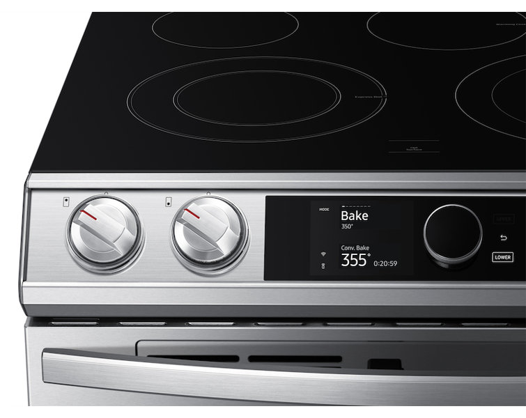 Samsung 30" 6.3 cu. ft. Smart SlideIn Electric Range with Flex Duo